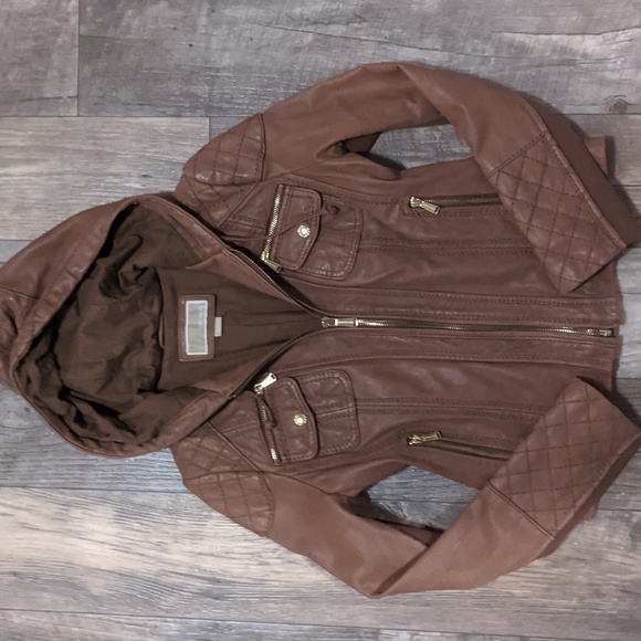 Michael Kors Jackets & Blazers - Michael Kors Leather hooded jacket
